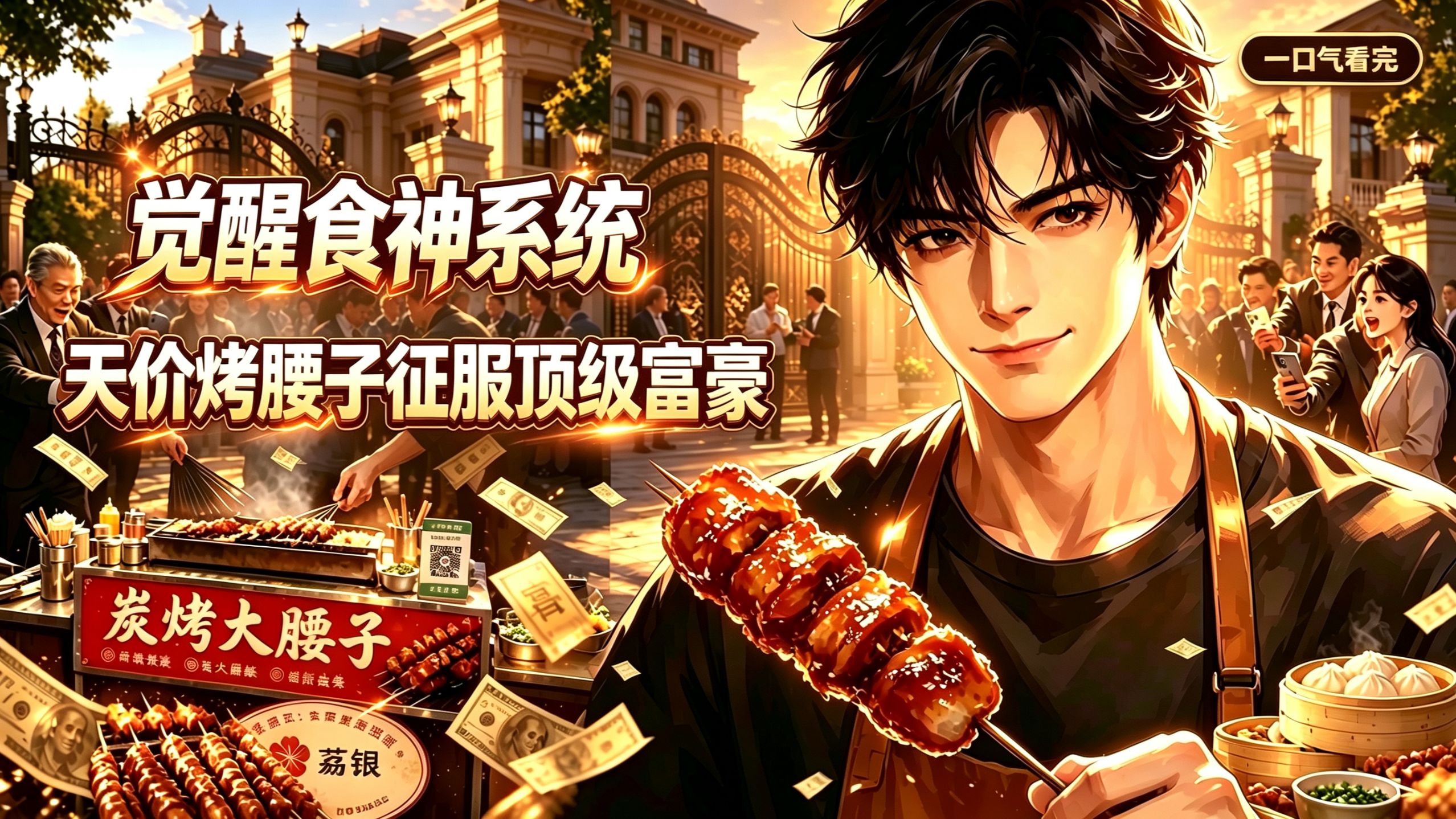 一口气看完 | 一二季| 失业觉醒食神系统！天价烤腰子征服顶级富豪