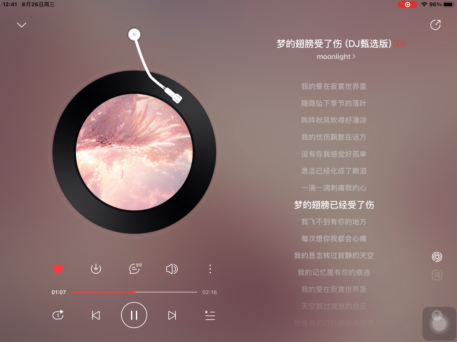 《梦的翅膀受了伤 (DJ版)》“一滴一滴刺痛我的心，梦的翅膀已经受了伤，我飞不到有你的地方，每次想你我都会心痛～”