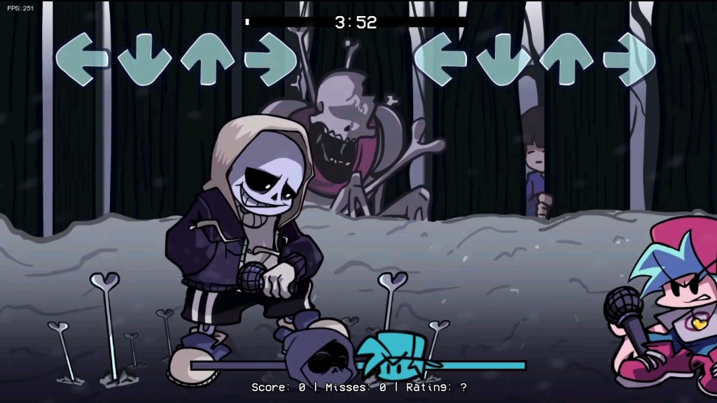 [超优质FNF MOD] [Dusttale] Skeleton Bro FNF VS Muder!Sans [第一战:The Murder]