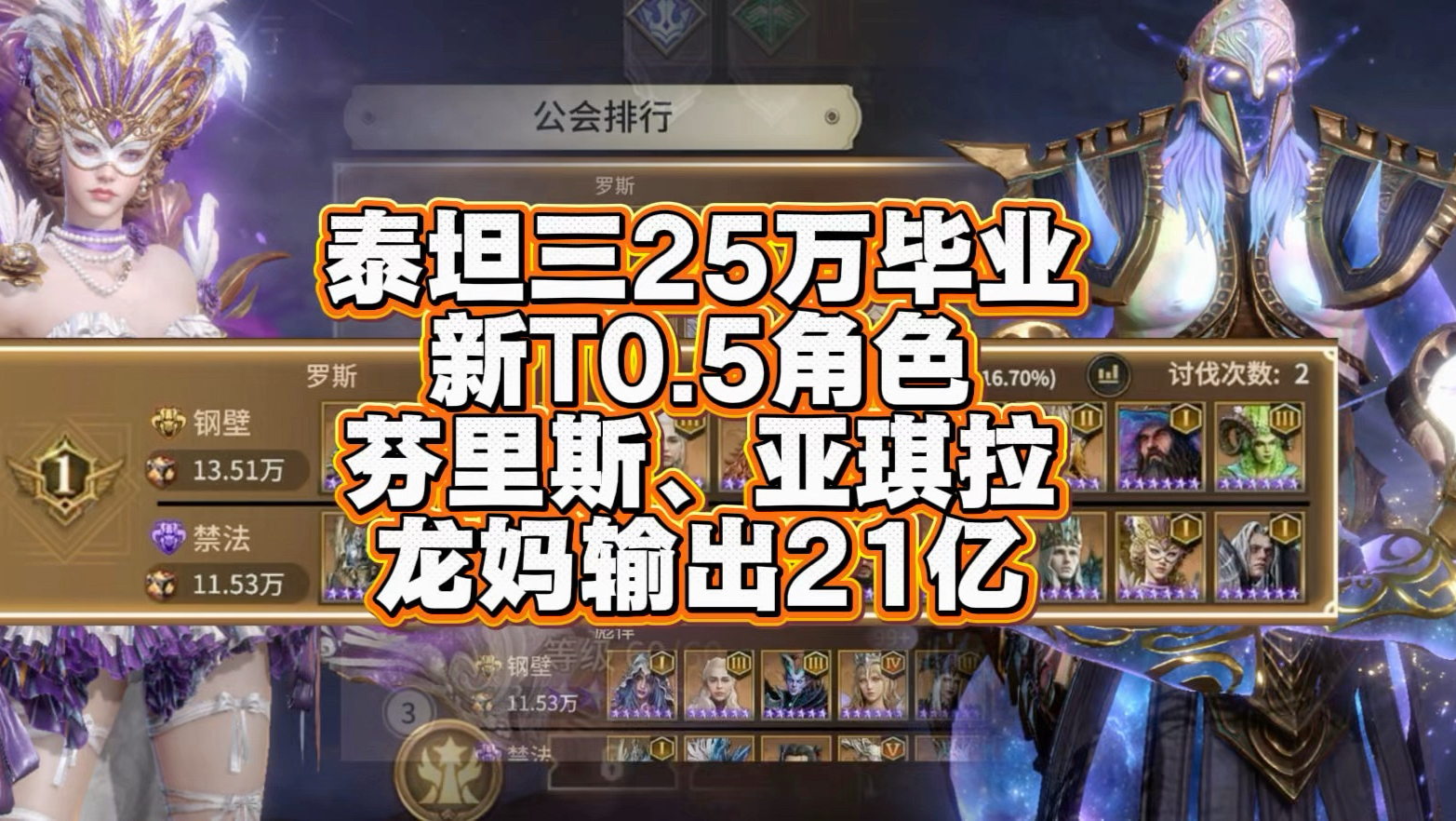 【泰坦三毕业最低觉醒神级操作】芬里斯、亚琪拉崛起！龙妈狂暴输出21亿！【潮汐守望者】