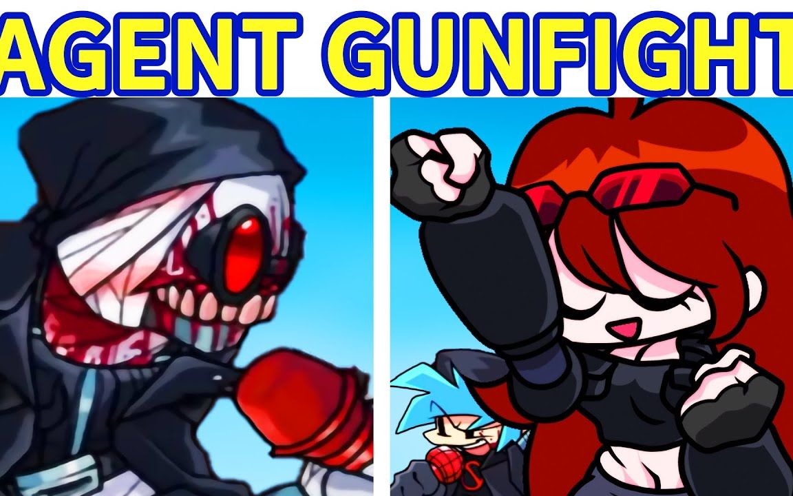 Agent BF &amp; GF VS Hank (Gunfight - Executive Distortion Fanmade) [FNF Mod/HARD]