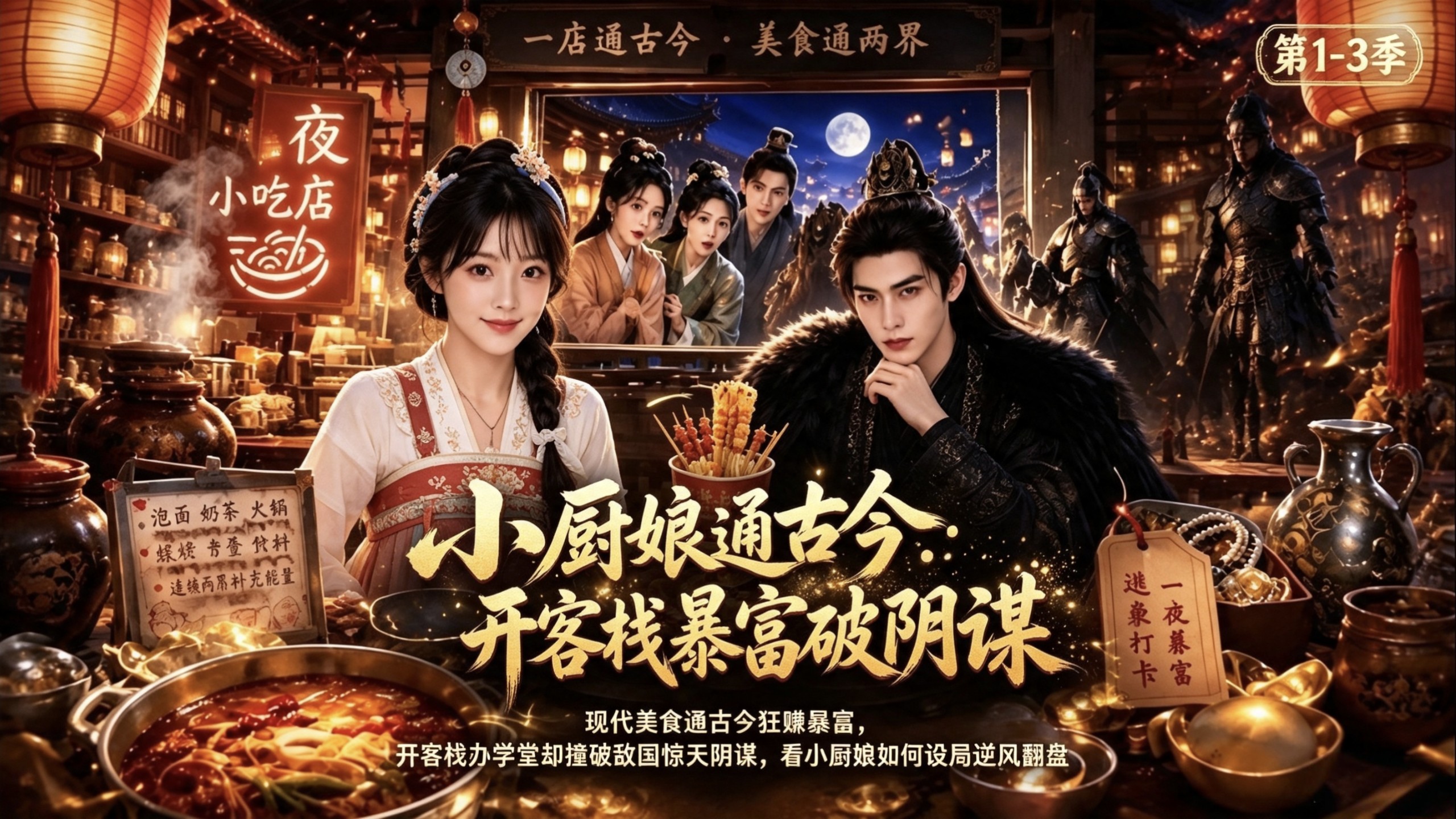 一次看完，《小厨娘通古今第1-3季》现代美食通古今狂赚暴富，开客栈办学堂却撞破敌国惊天阴谋，看小厨娘如何设局逆风翻盘