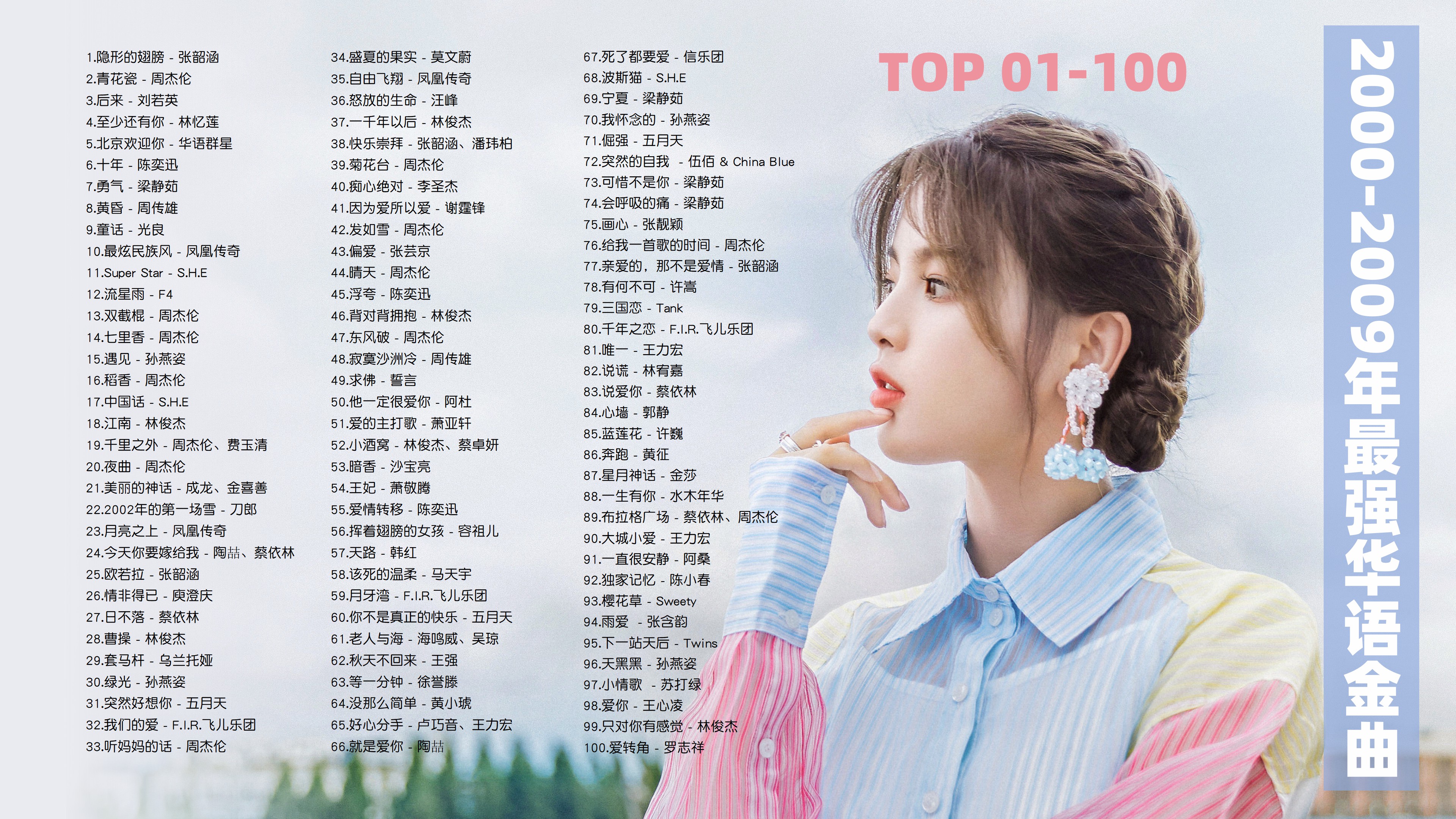 【十年榜TOP500】2000-2009年最强华语金曲TOP01-100，卧槽！这才是真正的神仙打架？首首都是无敌神曲！