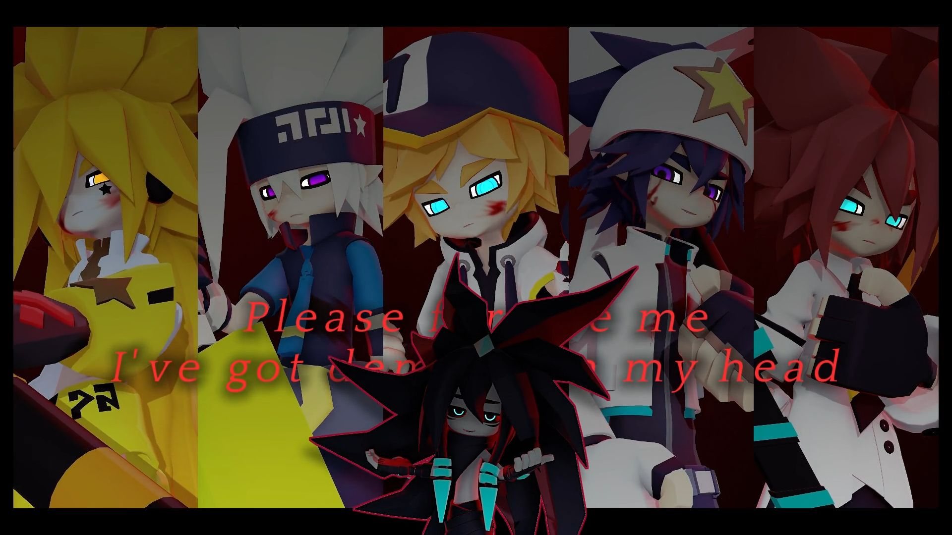 【凹凸世界MMD/嘉+瑞+金+雷+安+黑洞】“请原谅我，我脑海中有恶魔…”- Demons -