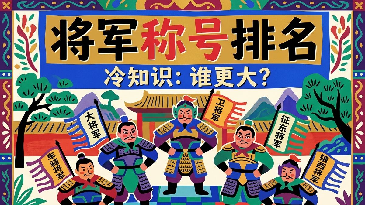 三国各类将军称号排名，哪个高？冷知识，大将军、车骑将军、四方、四征将军等