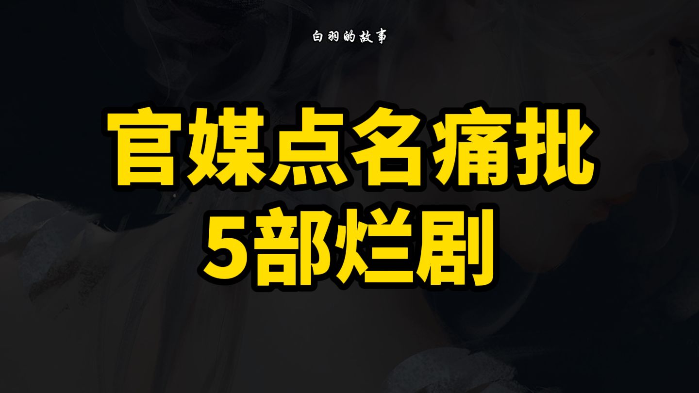 被官媒点名痛批的 5部 国产剧