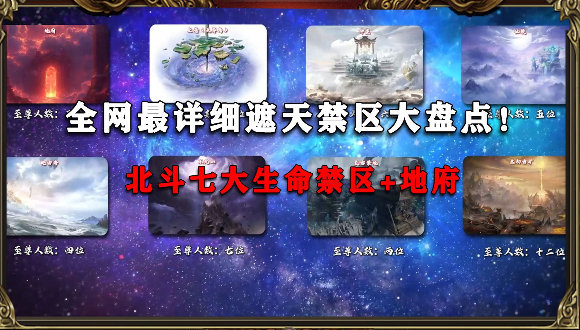 遮天：全网最详细盘点遮天禁区！北斗七大生命禁区与地府！