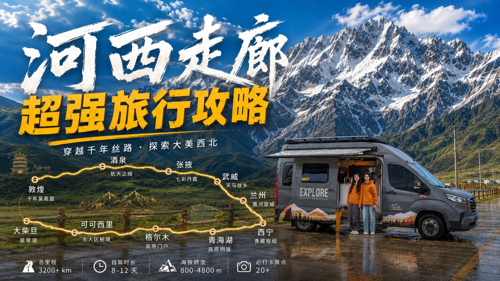 全网最强！河西走廊超级路书攻略！甘肃青海大环线全合集自驾路线！【探照灯计划】