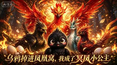 乌鸦掉进凤凰窝，我成了冥凤小公主（全集）一口气看到爽；AI漫剧