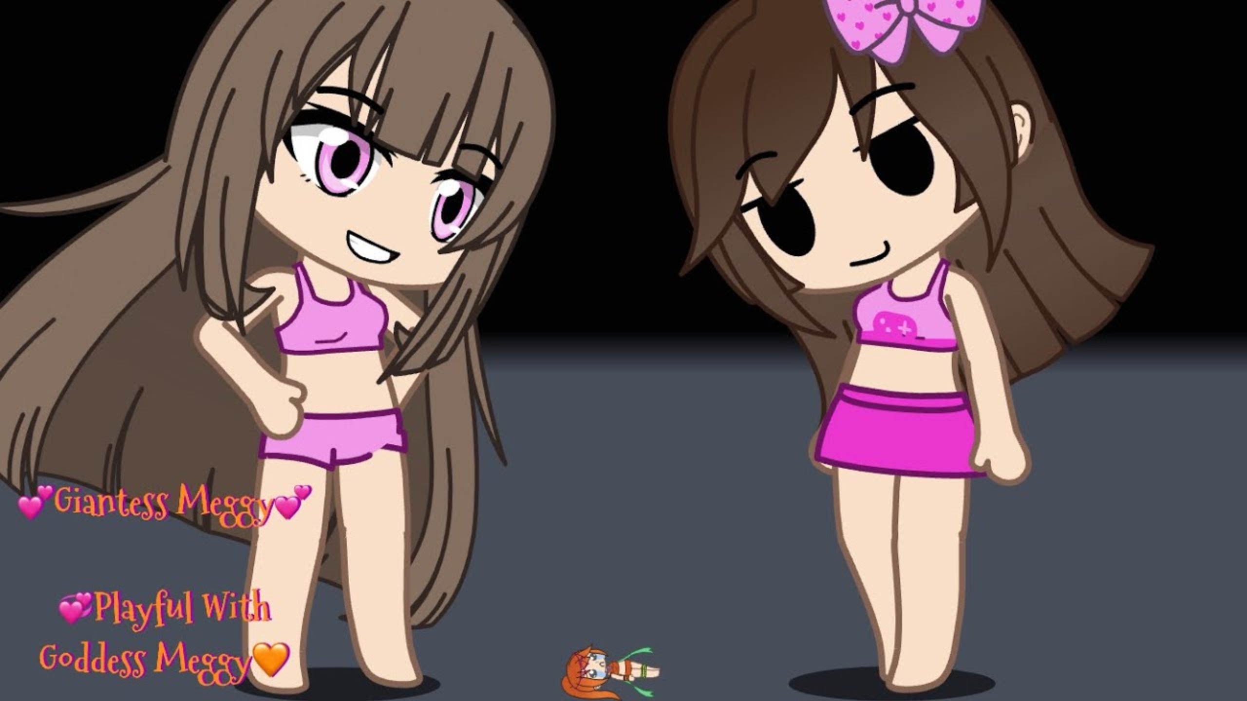 Giantess Meggy Playful With Goddess Meggy