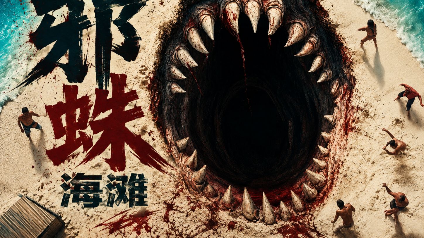 2026最新惊悚大片《邪蛛海滩》，网红博主海岛狂欢，不料惨遭嗜血猎杀！