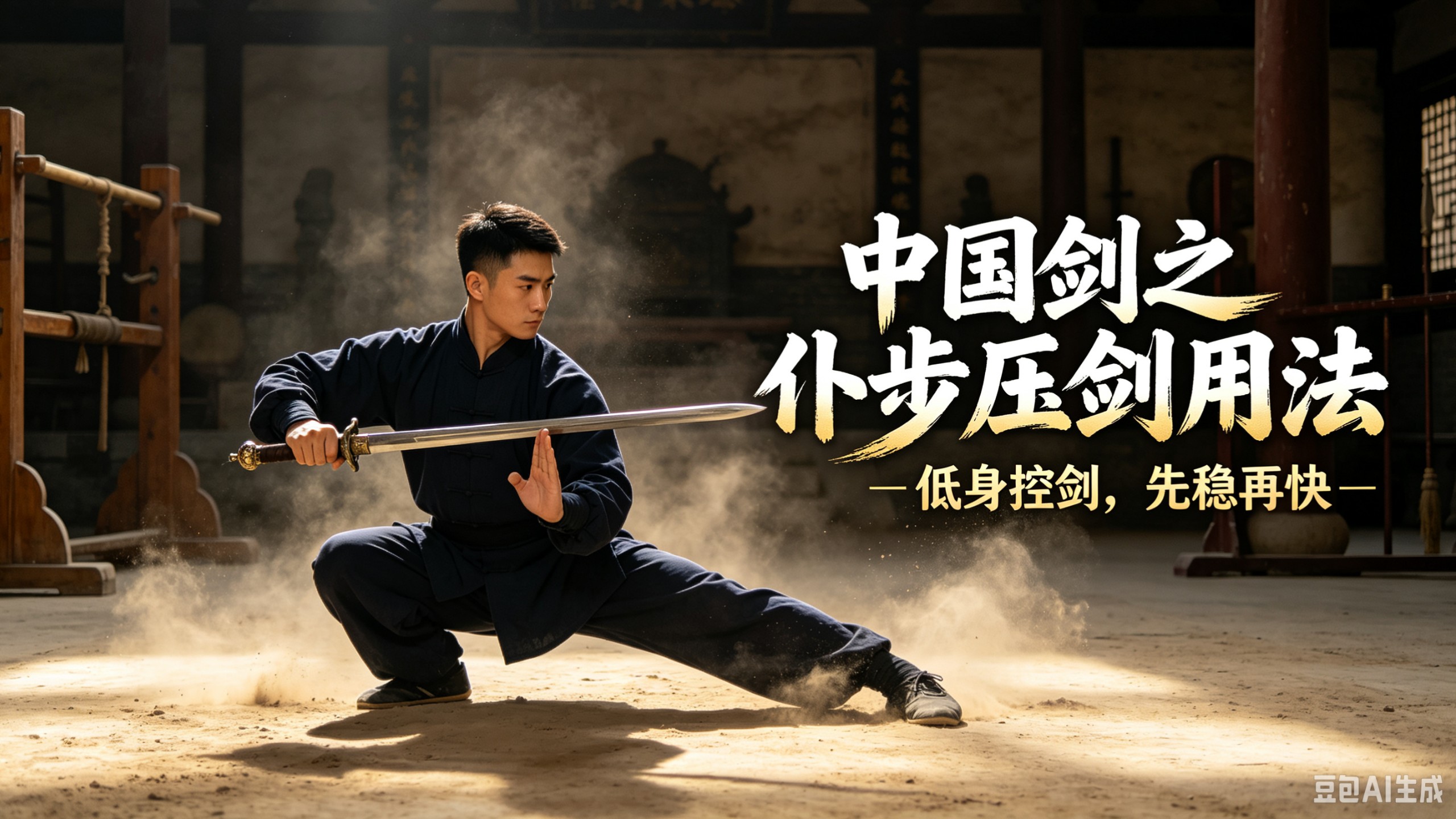 中国剑之仆步压剑用法——防守反击的另一种解题思路