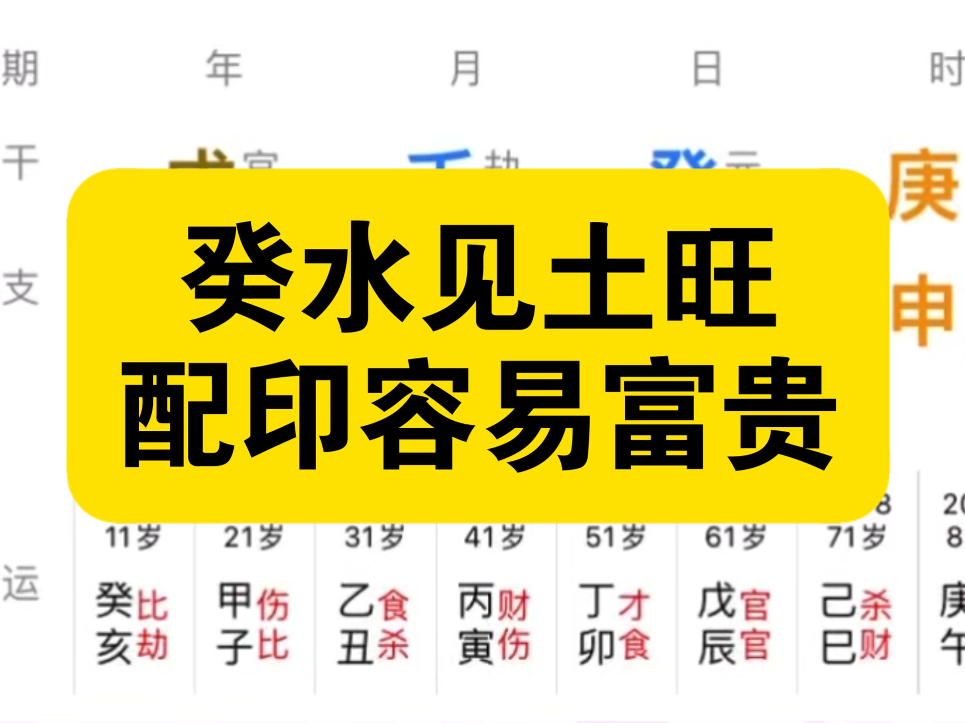 癸水见土旺，配印星，是比较富贵的