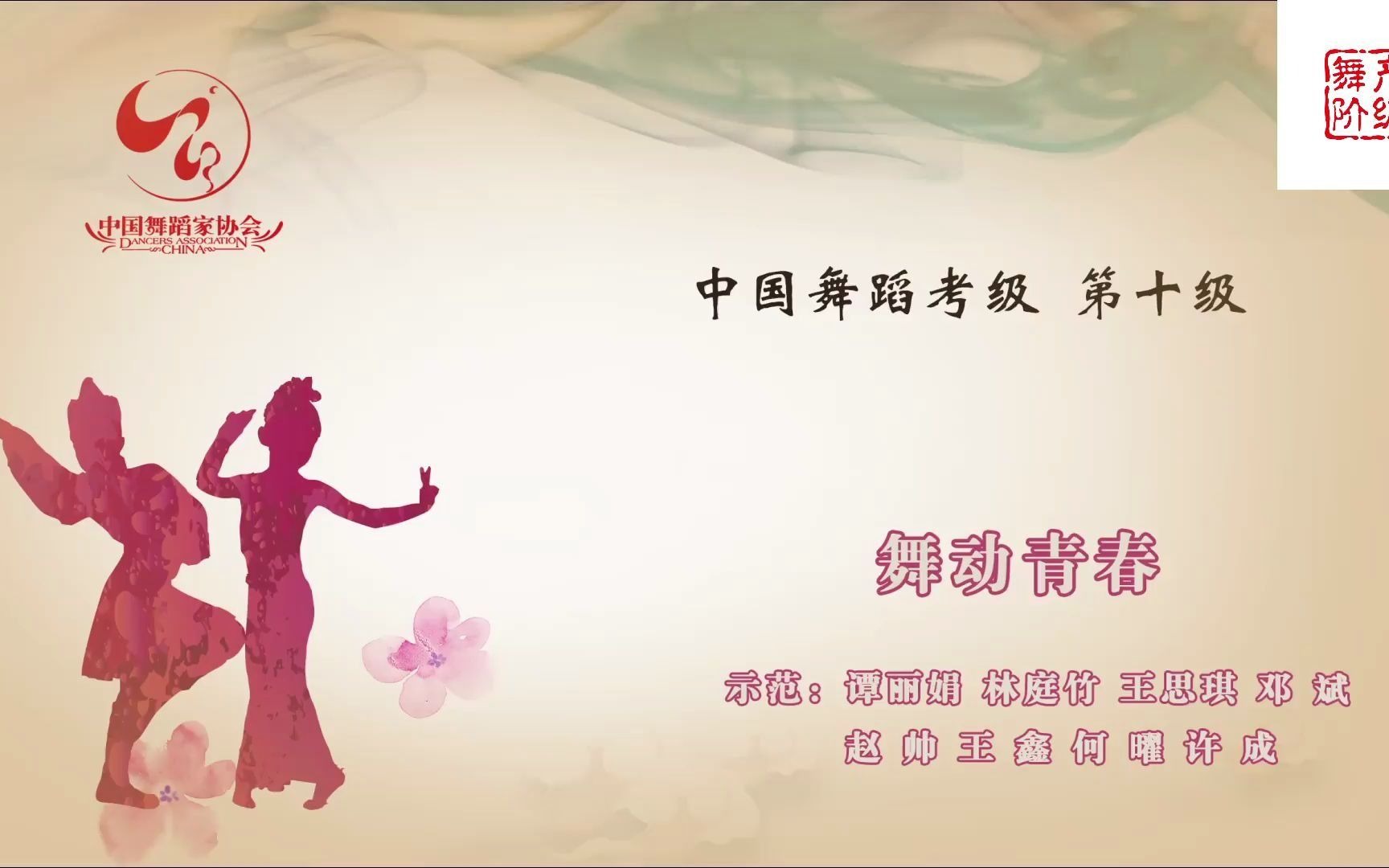 中国舞蹈家协会考级第十级《舞动青春》原视频