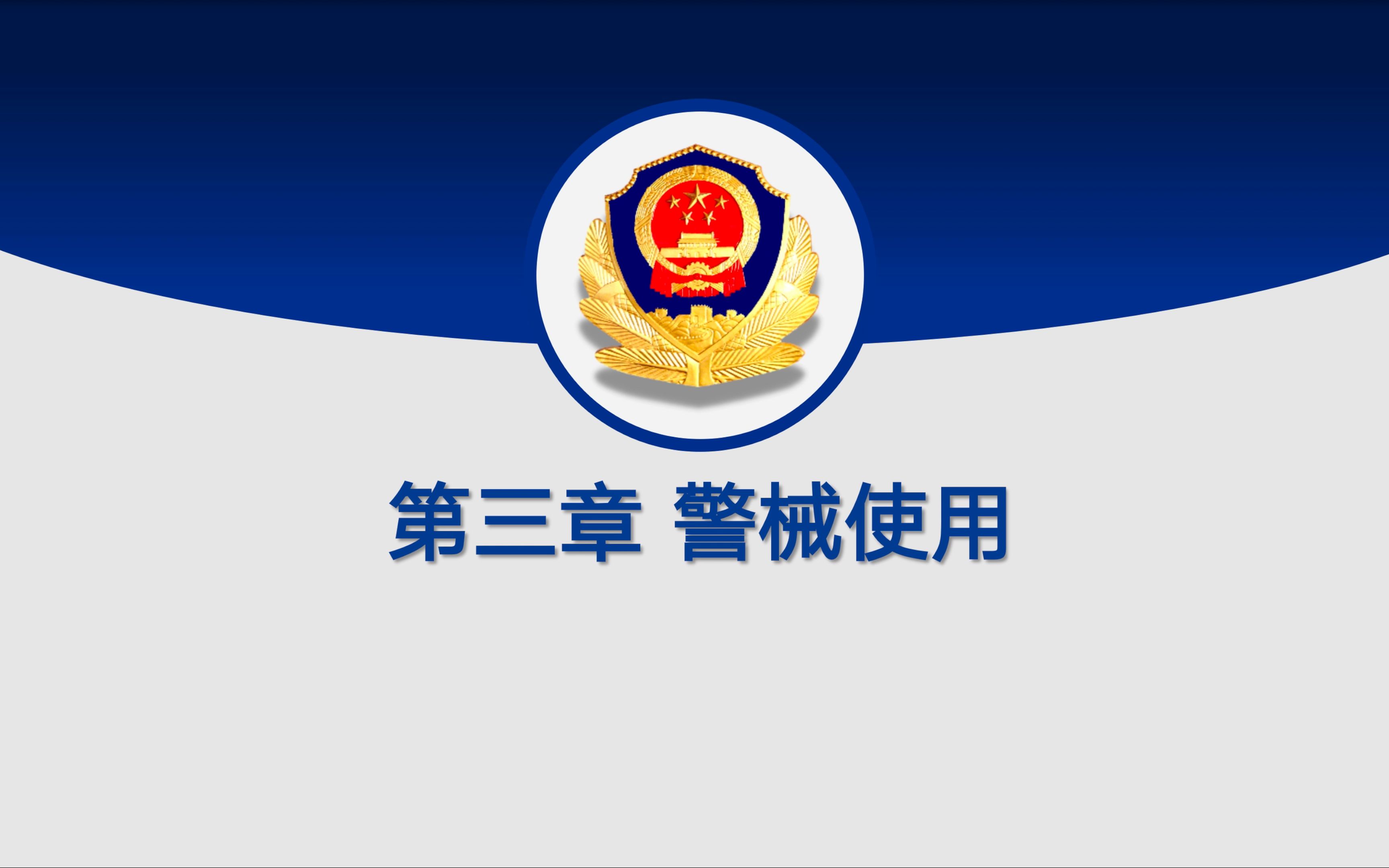 第三章 警械使用全部