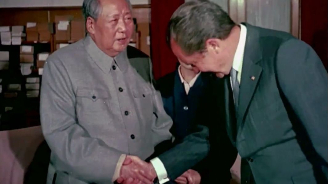 毛主席两次会见尼克松的原始影像