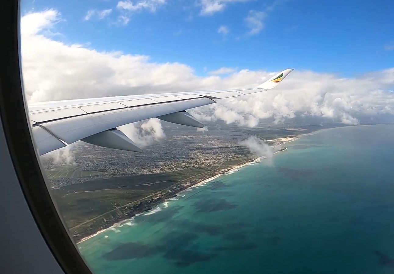 埃塞俄比亚航空 A350-900 埃塞俄比亚亚的斯亚贝巴 飞往 南非开普敦 "全程飞行”