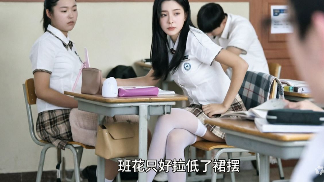 “没穿底裤的校花被人偷窥却并不生气，原来是暗恋她的班长，放学的课后战争”