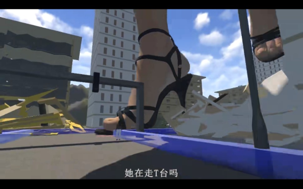 女巨人模拟器：女巨人冲进城市毁灭街道，能从她脚下逃生吗？