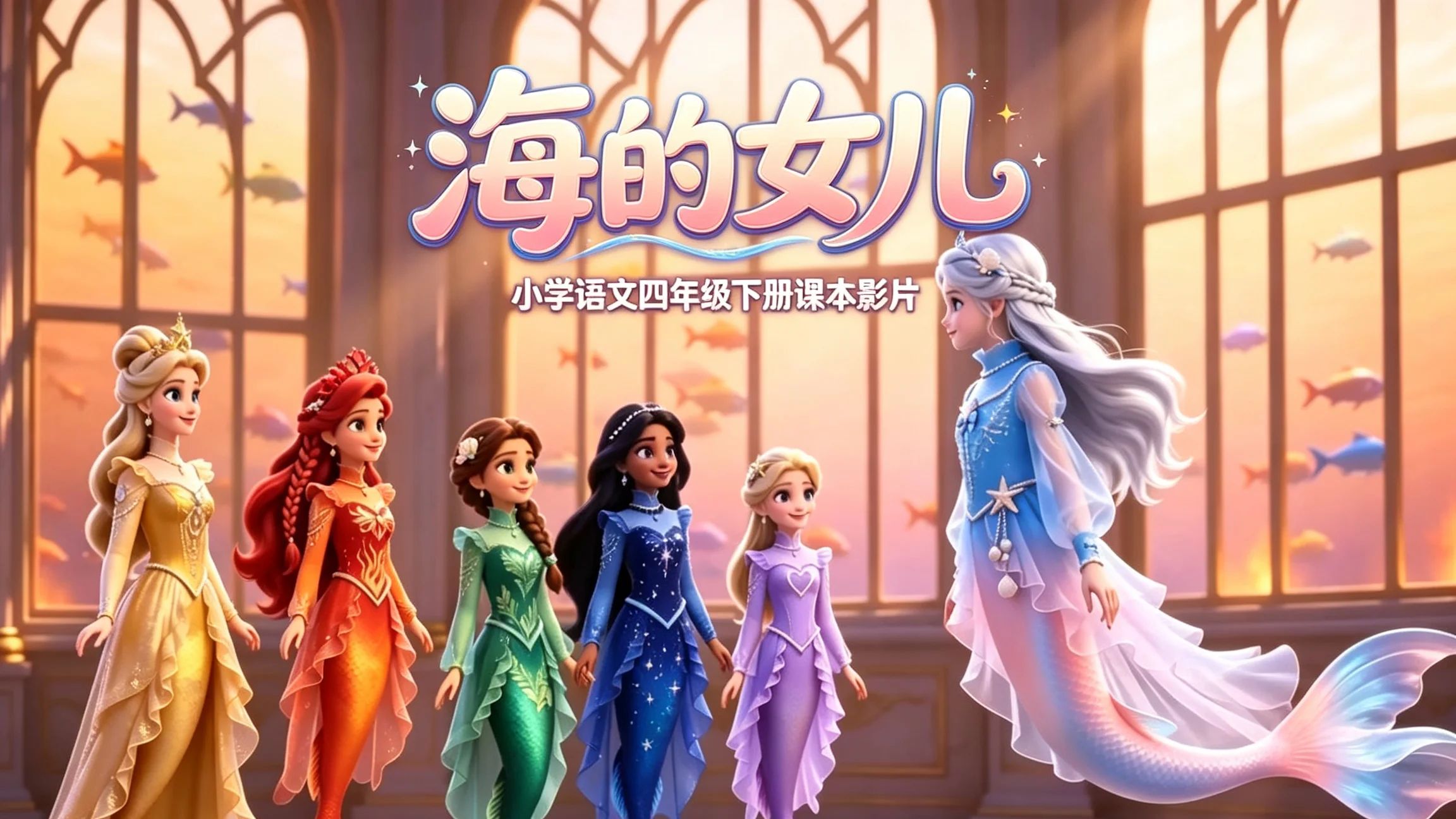 AI课本剧：小学语文四年级下册《海的女儿》