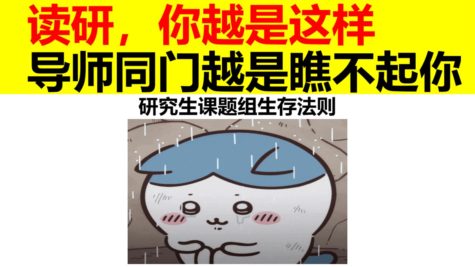 读研期间，你越是这样，导师同门越是看不起你！