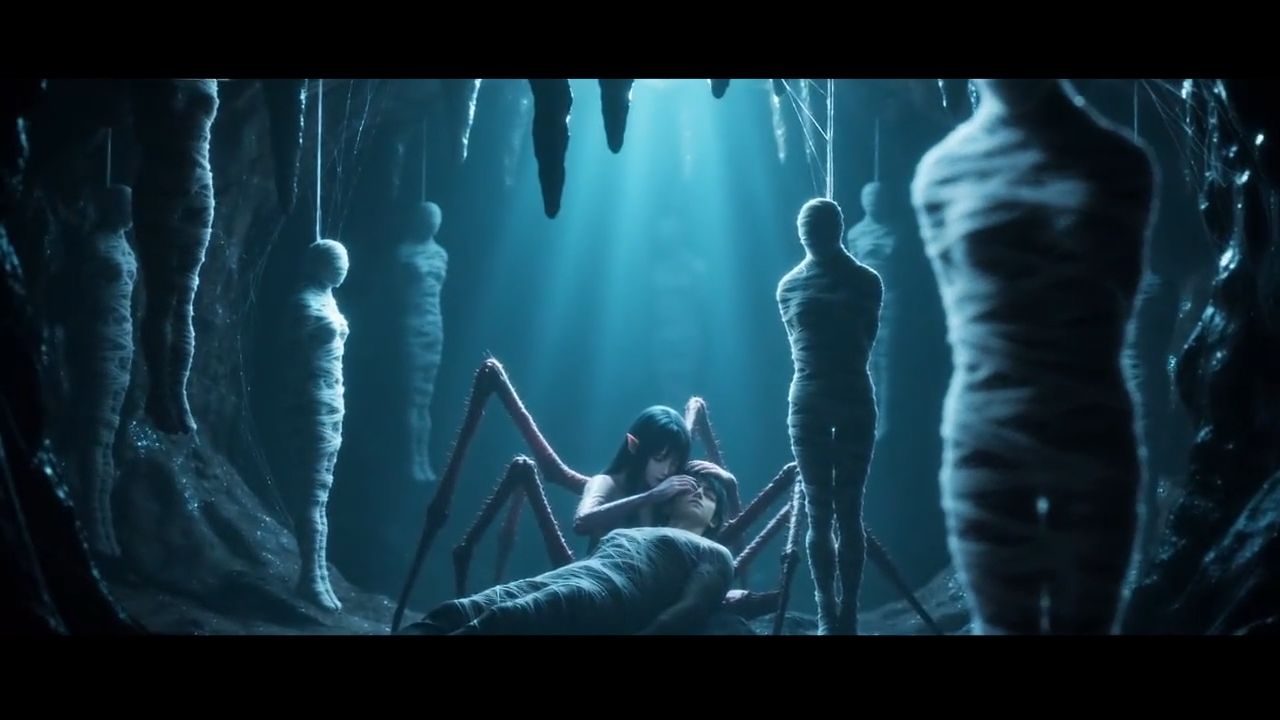 蜘蛛娘捕获人类-魔物娘短片