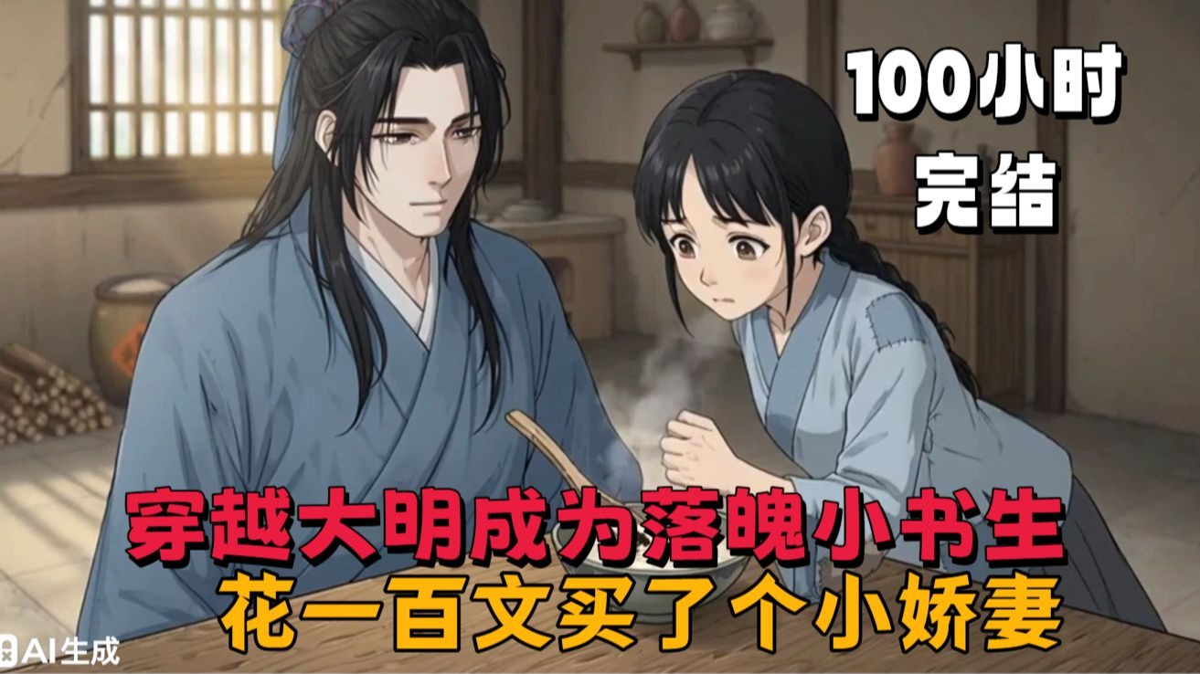 【100小时完结】穿越大明成为落魄小书生，花一百文买了个小娇妻！