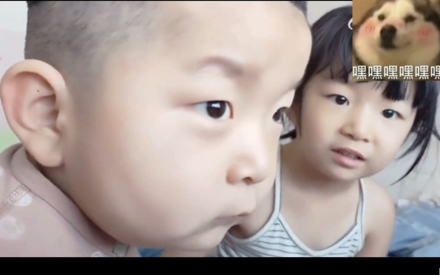 姐姐：我弟弟敢吃屎。弟弟：啥？