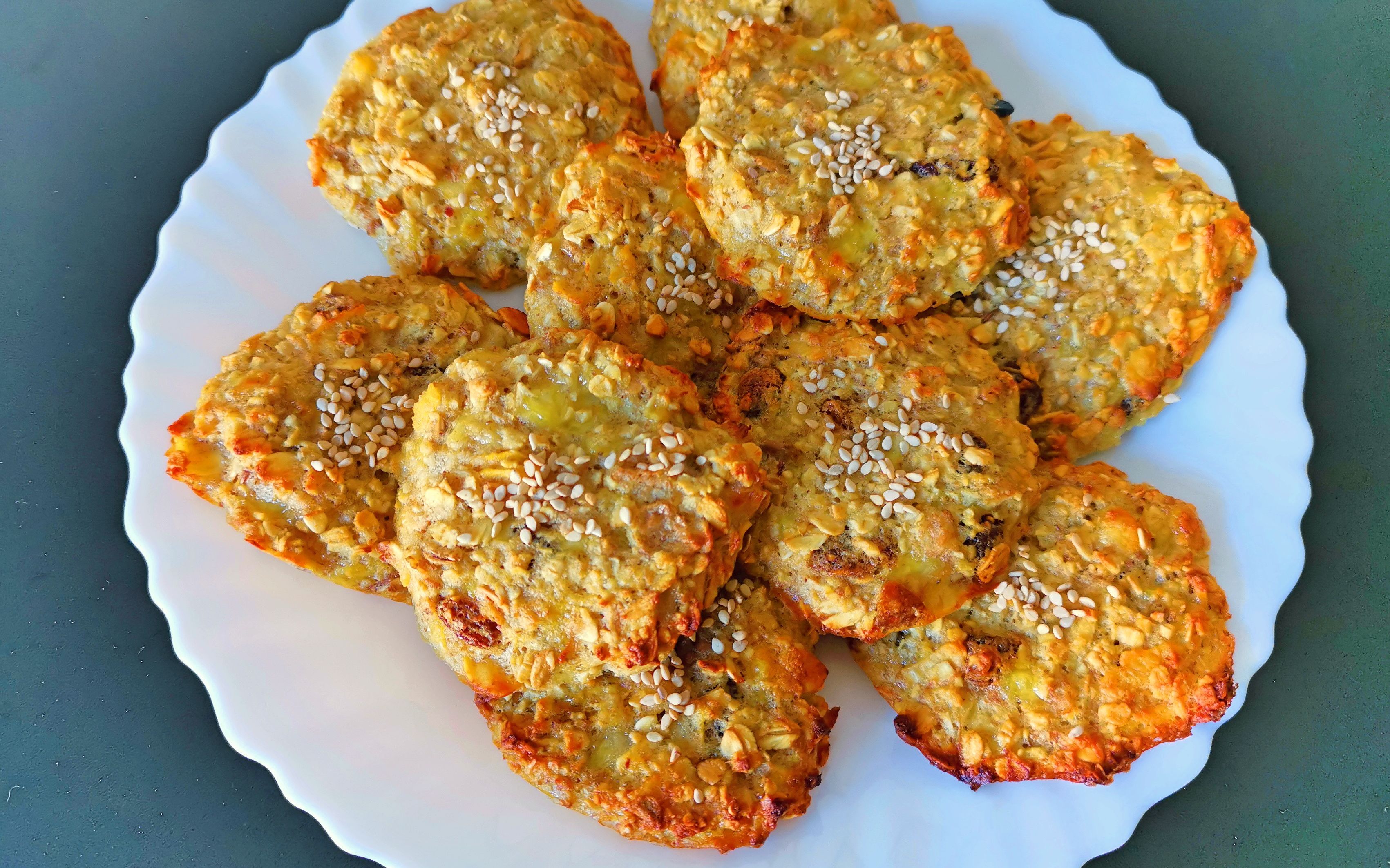 香蕉燕麦健身饼干（无糖无油) Cookies de régime céréales bananes (sans sucre sans gras)